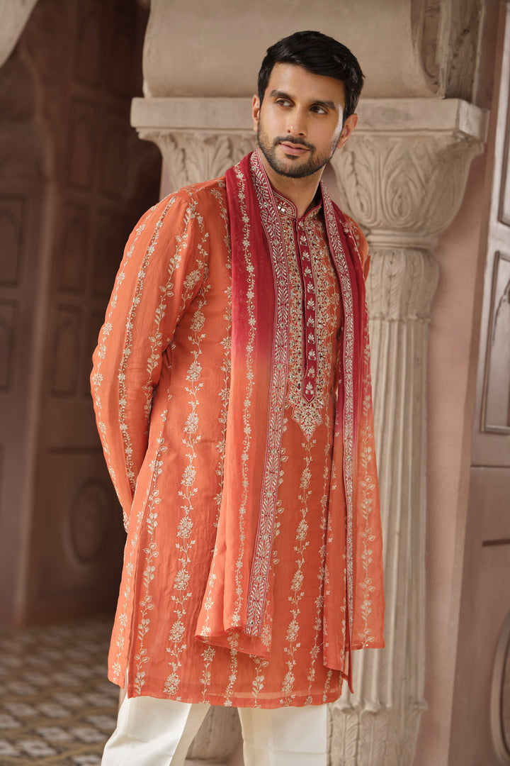 Rust Maroon Mirror Kurta