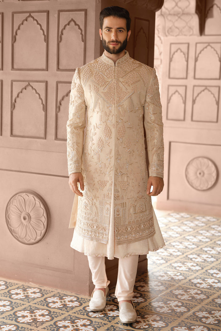 Gilded Handcrafted Tissue Sherwani