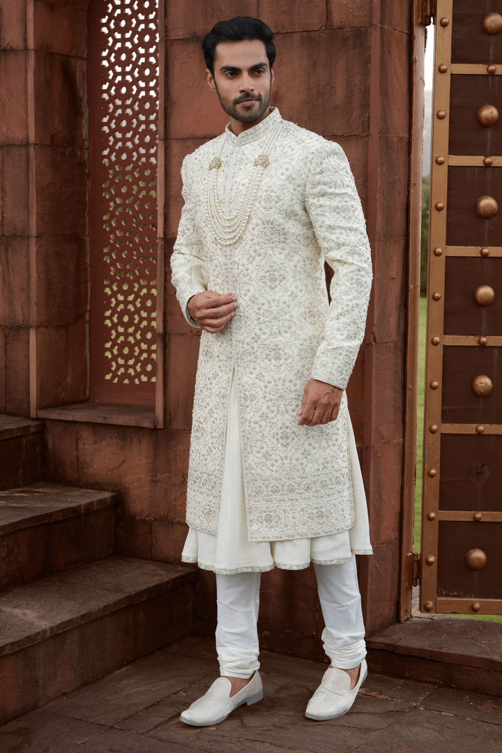 Sage Accented Gold Sherwani