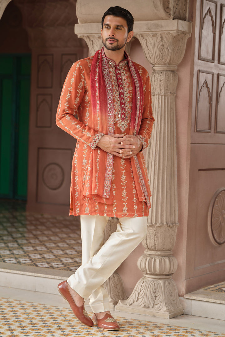 Rust Maroon Mirror Kurta