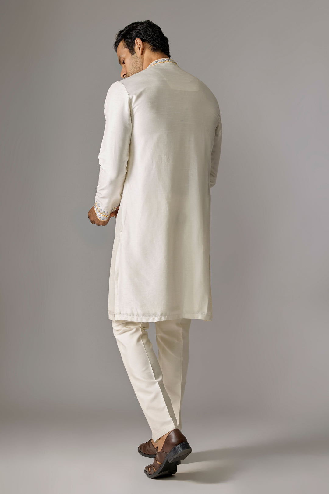 White Handcrafted Art Kurta Set