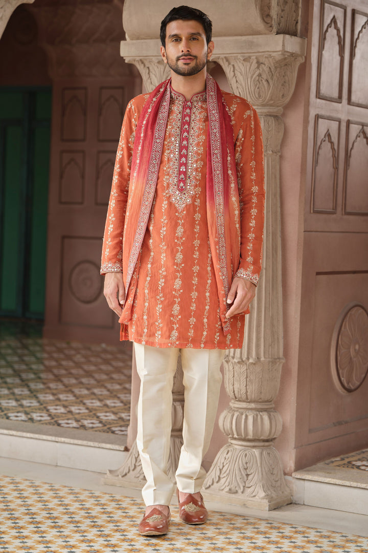 Rust Maroon Mirror Kurta