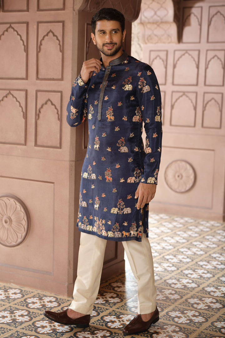 Golden Heritage Navy Kurta
