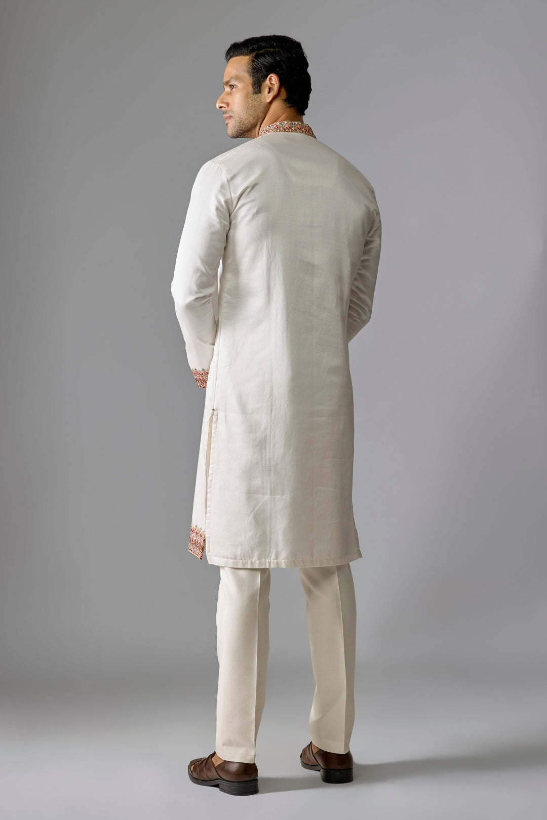 White Satin Shimmer Kurta Set