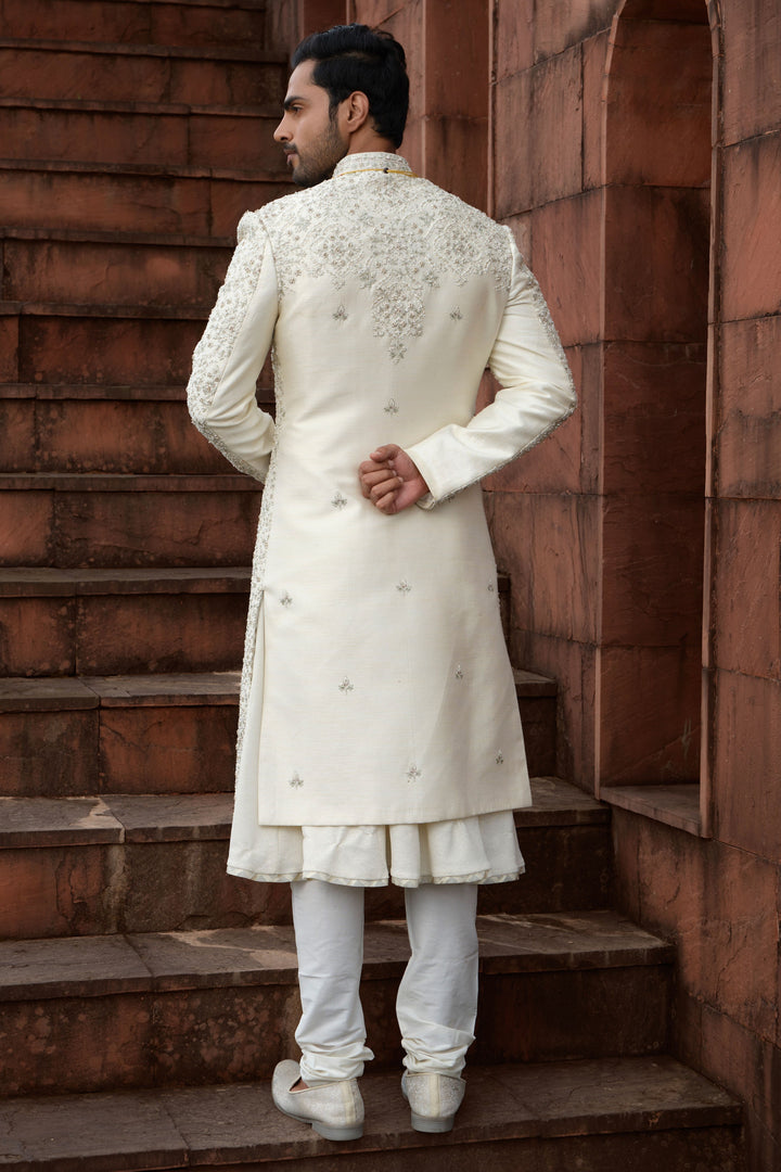 Sage Accented Gold Sherwani