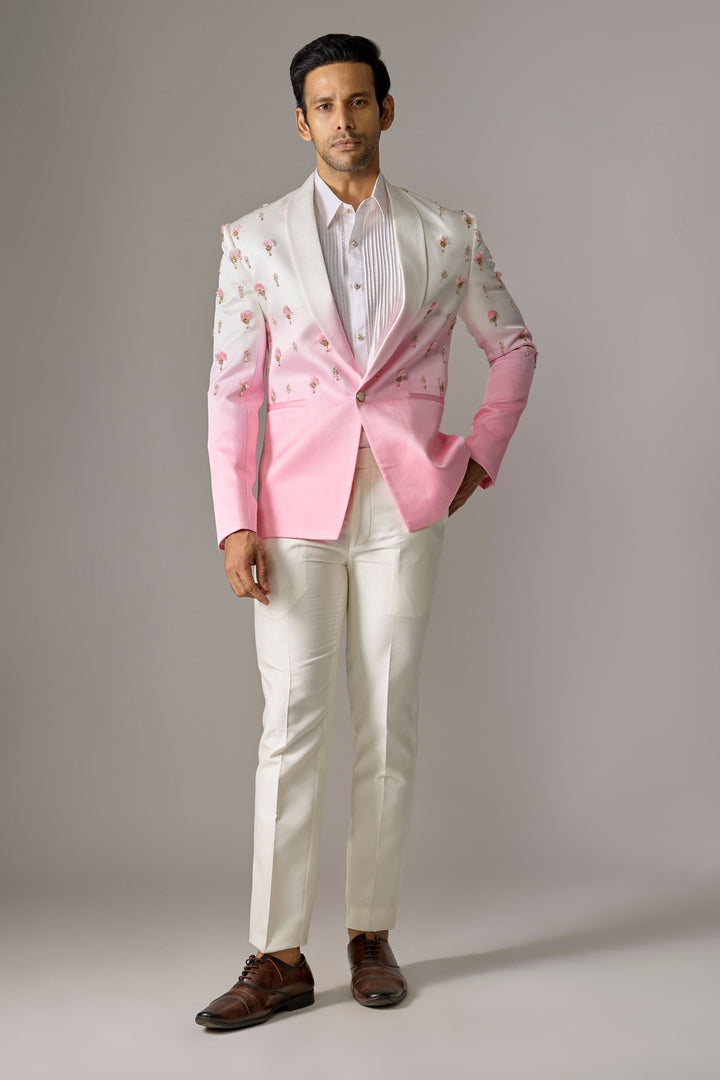 Pink Crafted Silk Suit