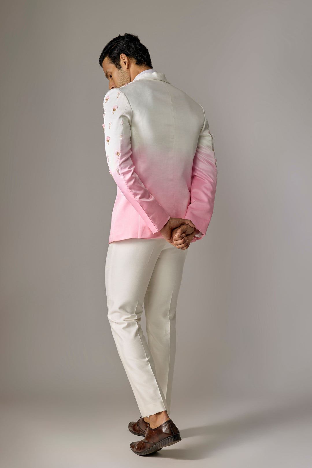 Pink Crafted Silk Suit