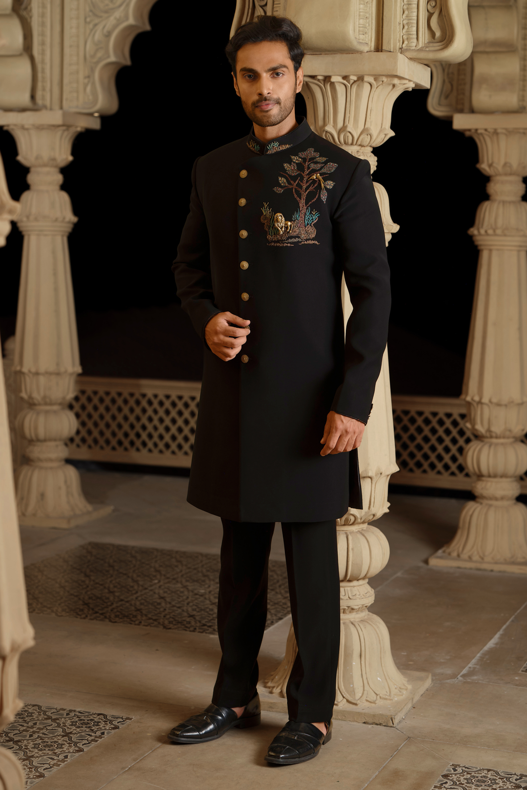 Noir Regal Lion Indo-Western