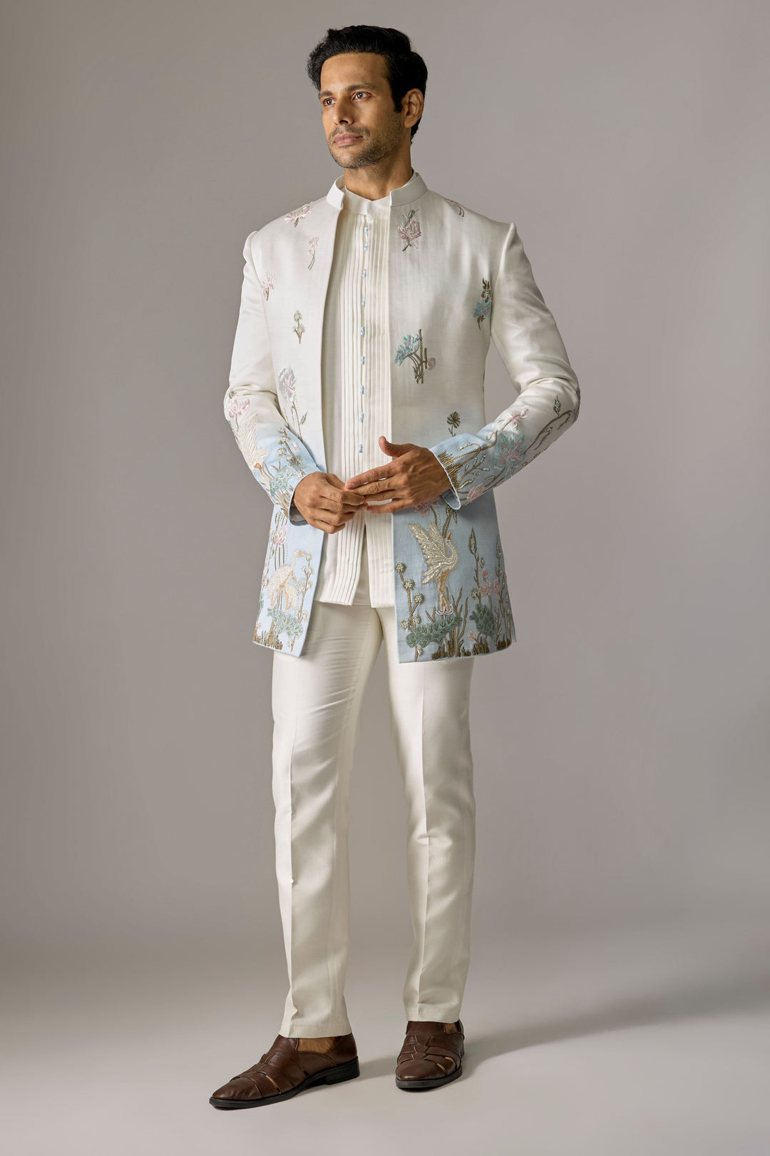 Gradient Knotwork Silk Indo-Western