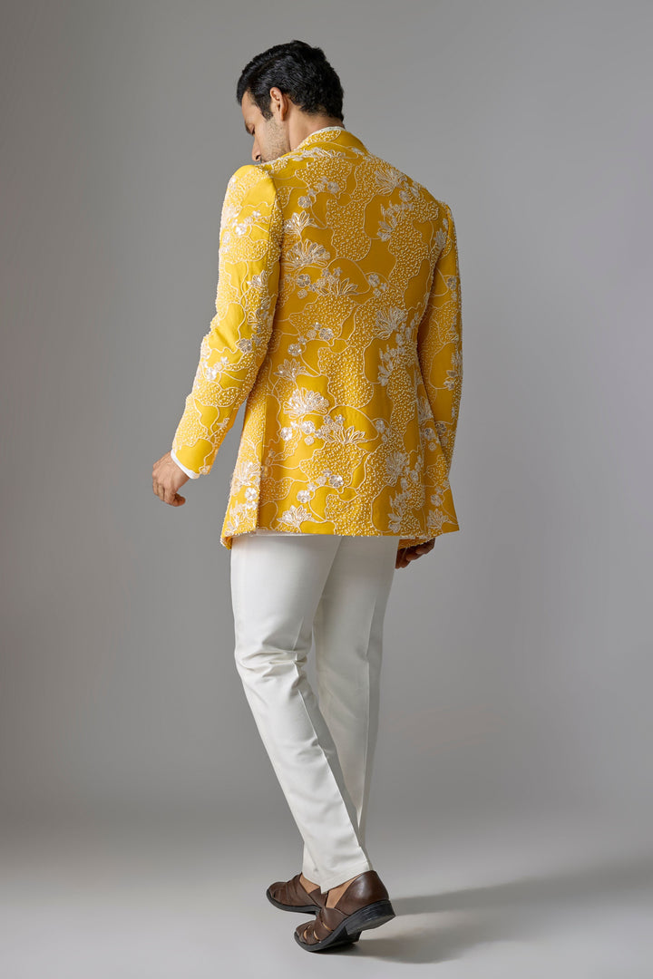 Yellow Embellished Radiant Indo-Western
