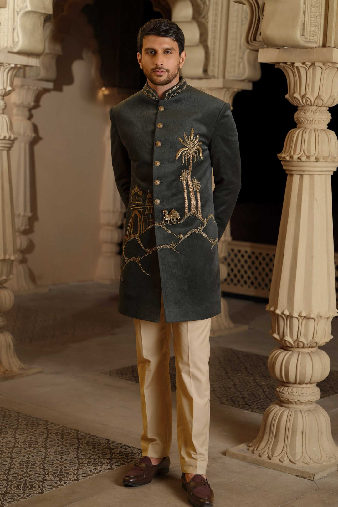 Green Terrain Camel Indo-Western