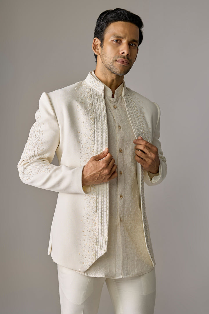 Cream Pearl Surface Indo-Western