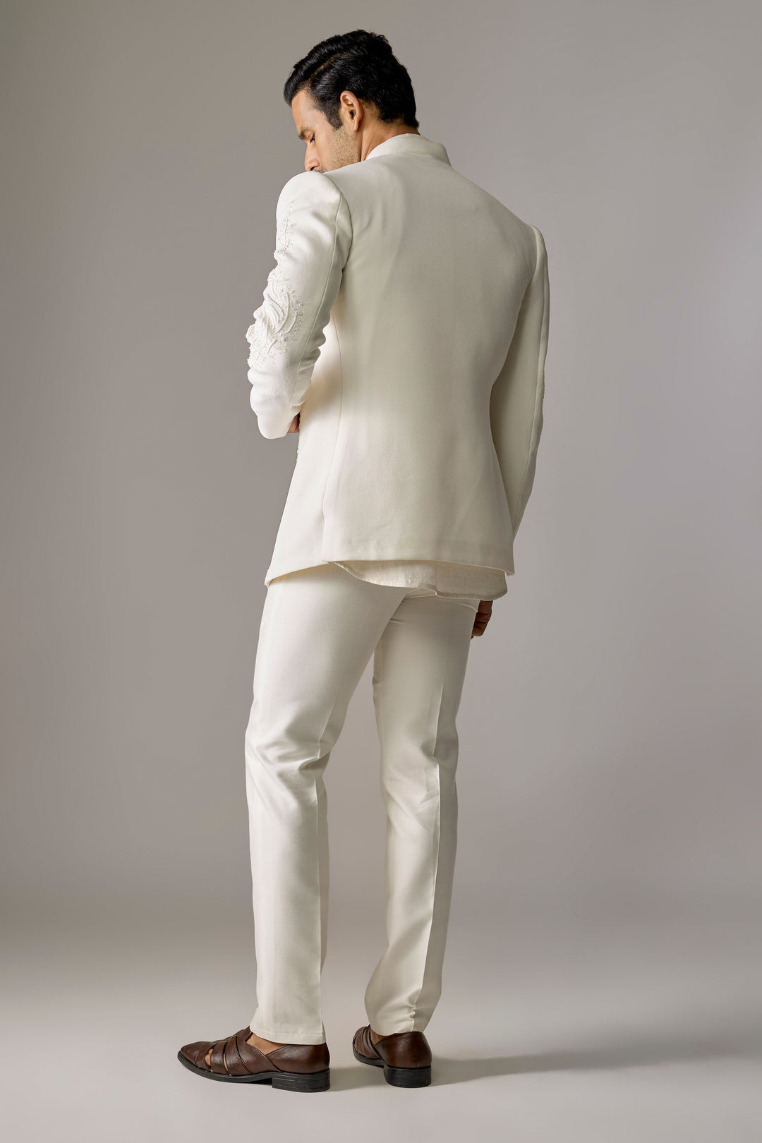 Cream Pearl Surface Indo-Western