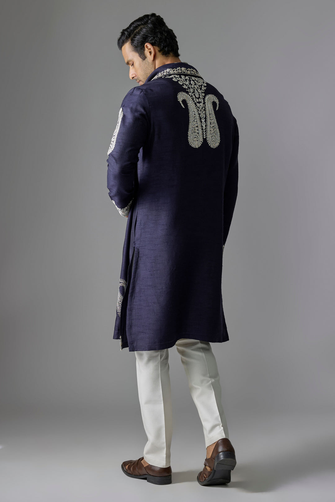 Blue Silk Thread Kurta Set
