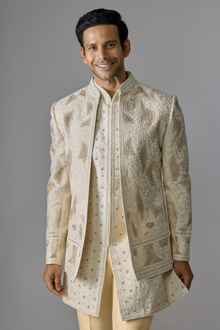 Cream Gold Luminous Indo-Western