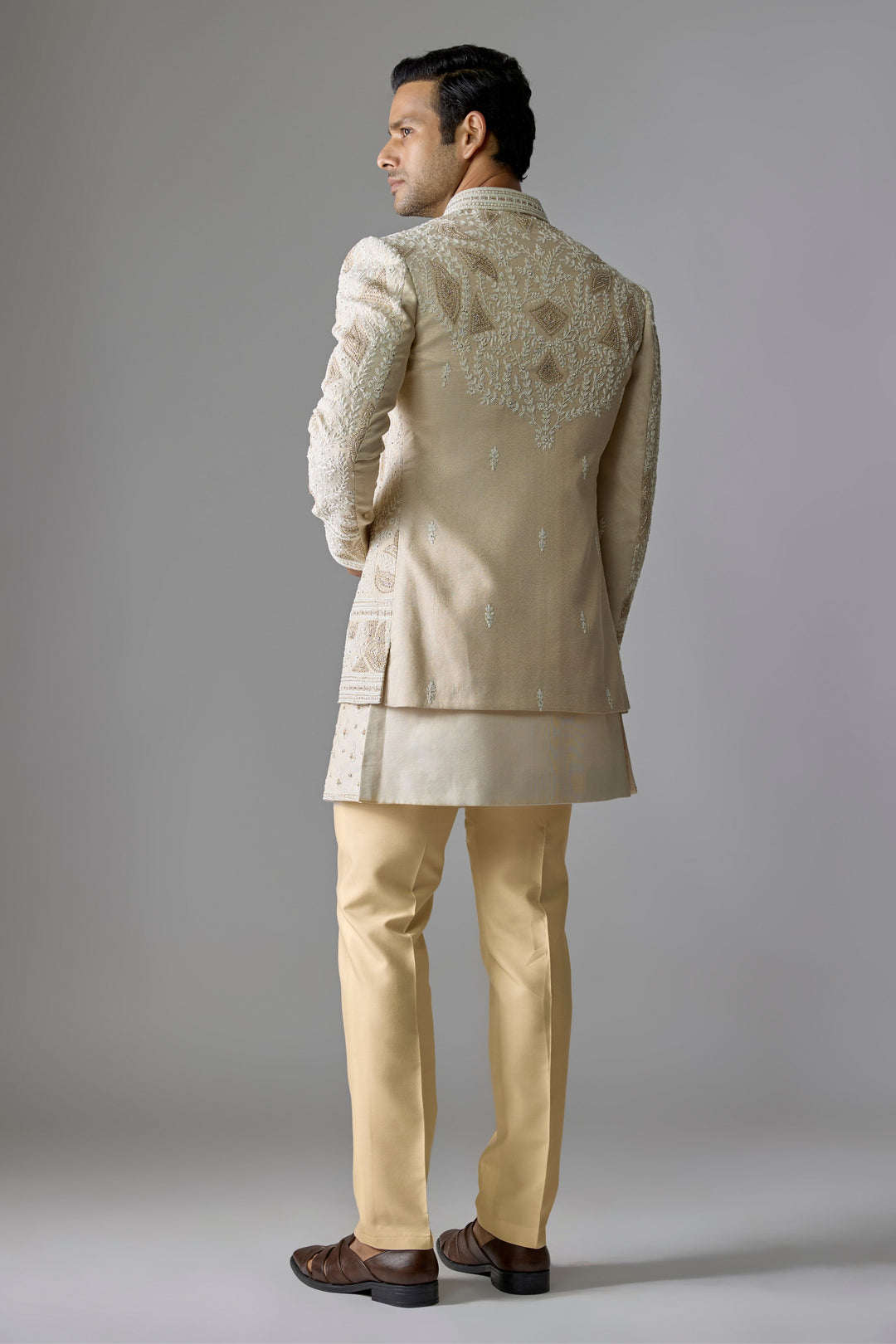 Cream Gold Luminous Indo-Western