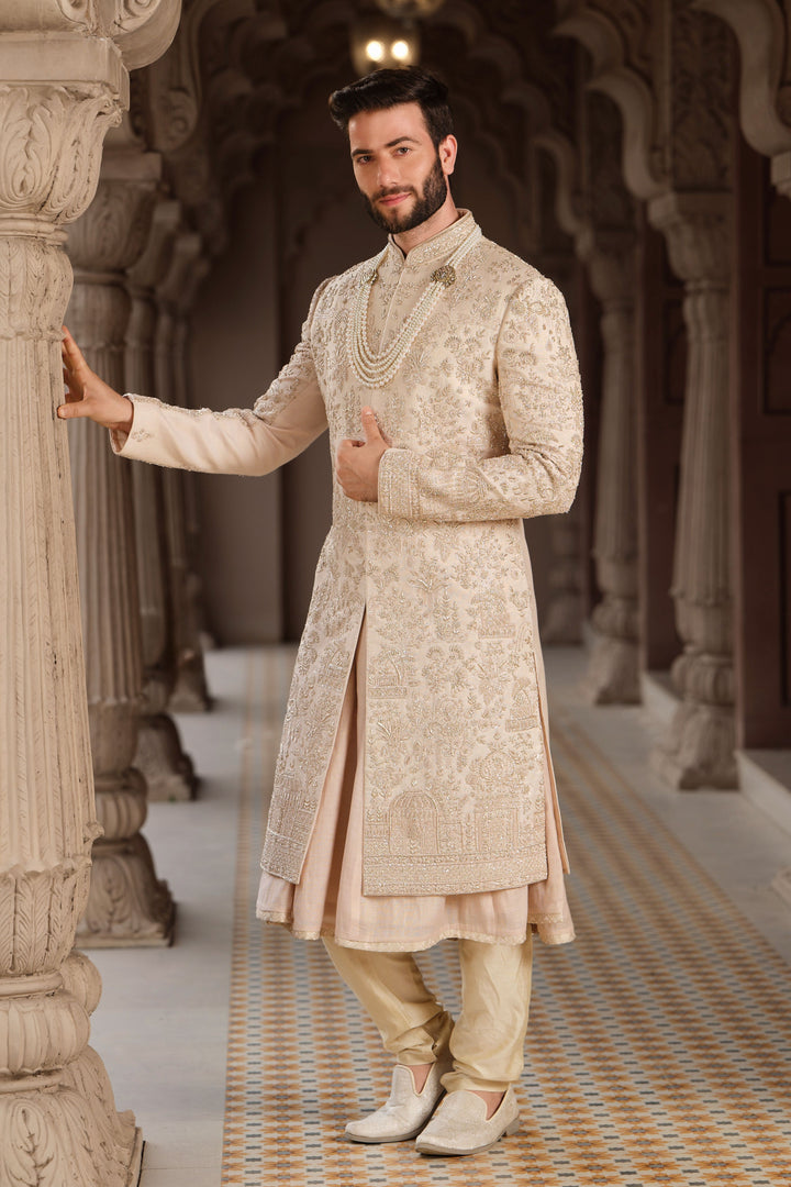 Gilded Zardozi Tissue Sherwani