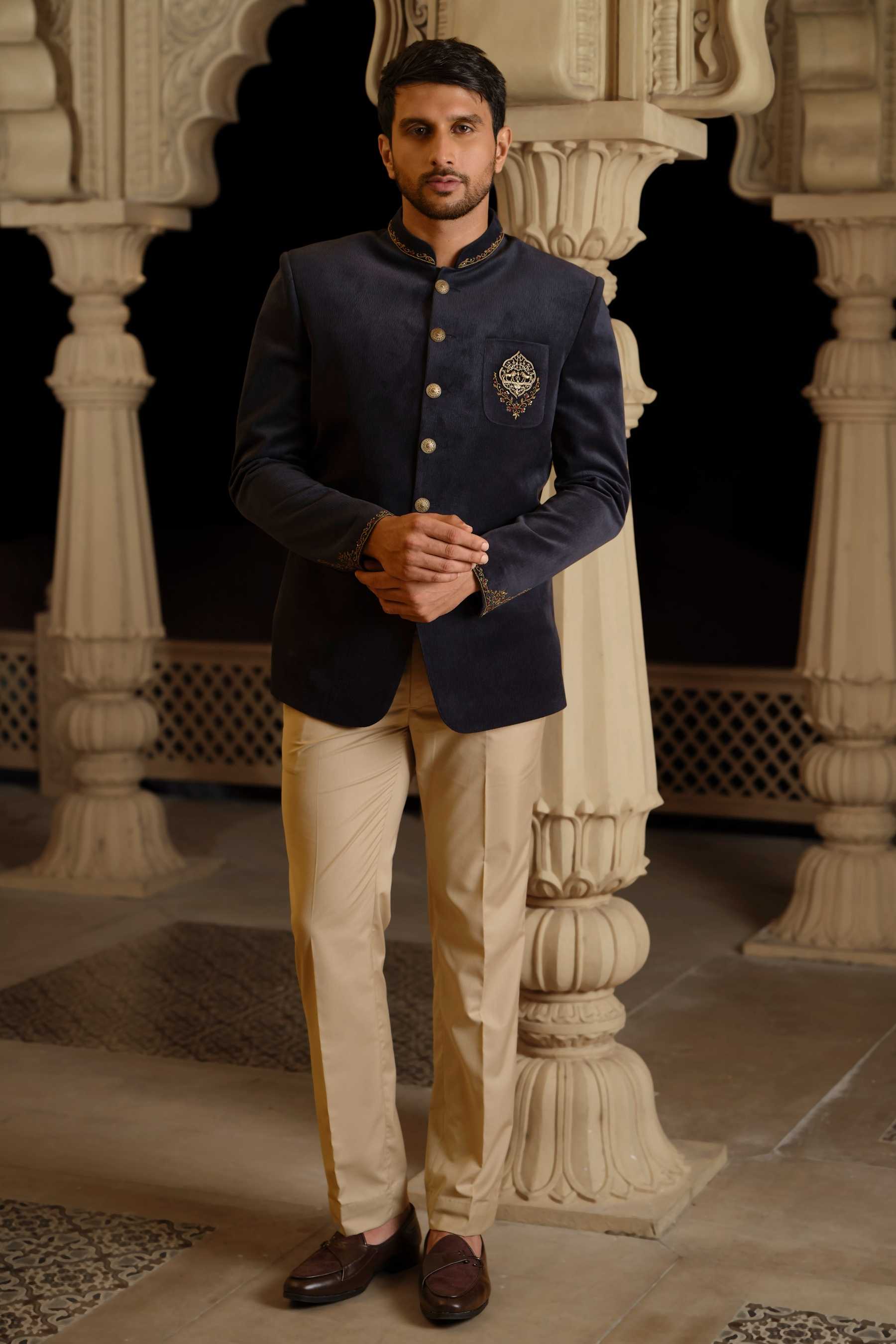 Navy Heritage Lion Jodhpuri – Rechannel Fashions