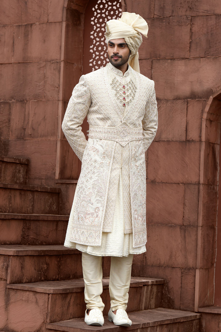 Regal Red Highlight Sherwani