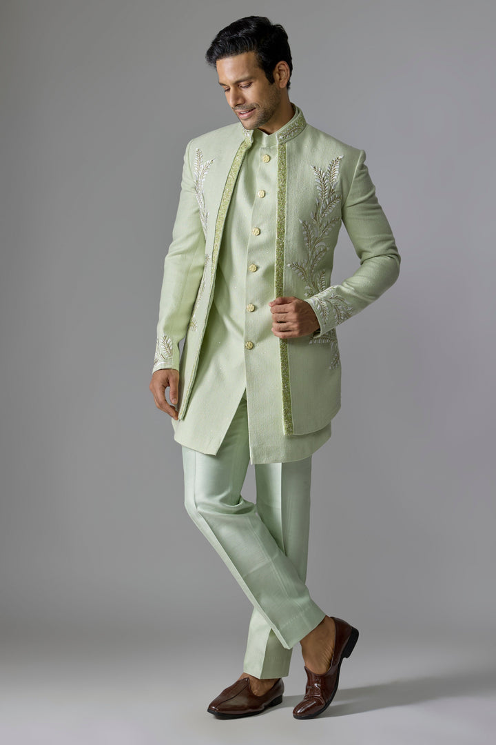 Green Pearl Thread Indo-Western