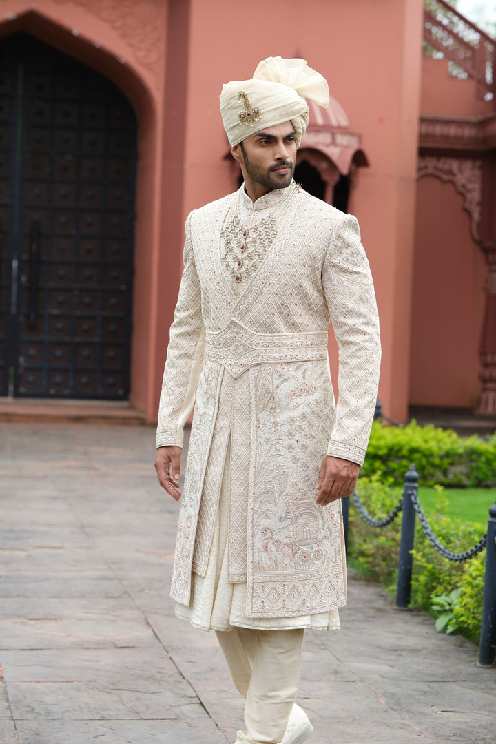Regal Red Highlight Sherwani