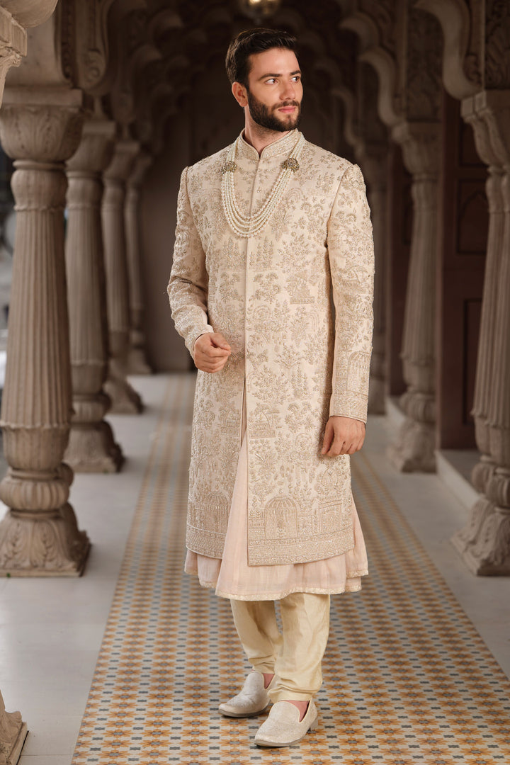 Gilded Zardozi Tissue Sherwani