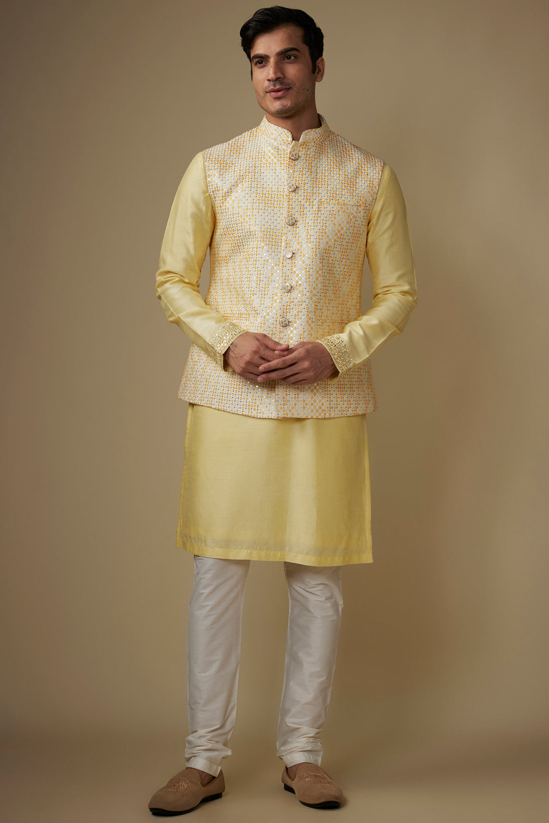 Sunlit Charm Bundi Kurta Set