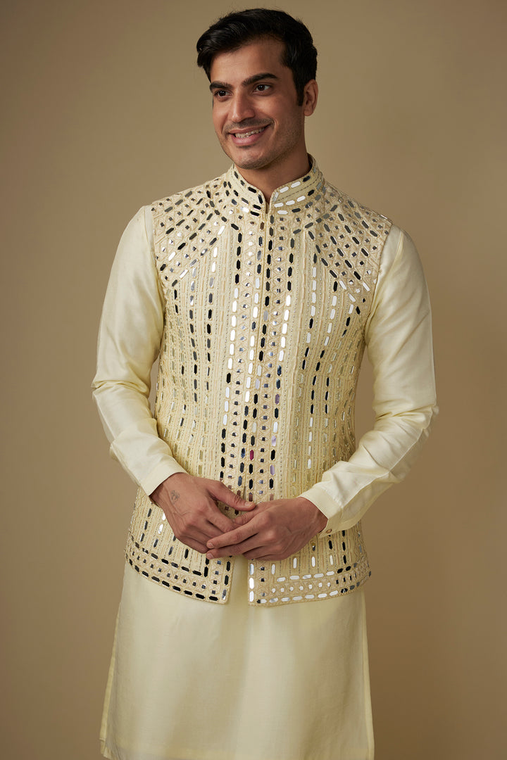 Golden Glow Bundi Kurta Set