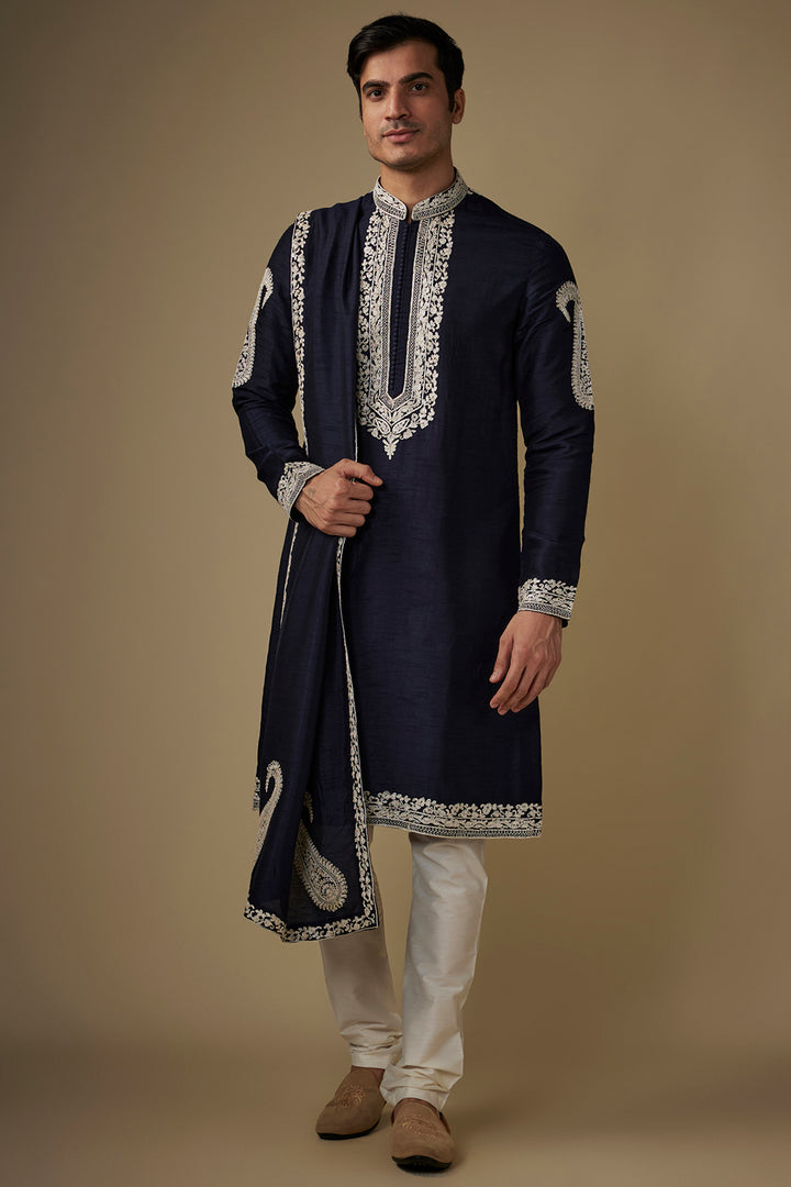 Regal Navy Kurta & Dupatta Set