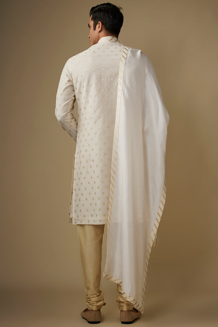 Glimmering Cream Kurta & Dupatta Set