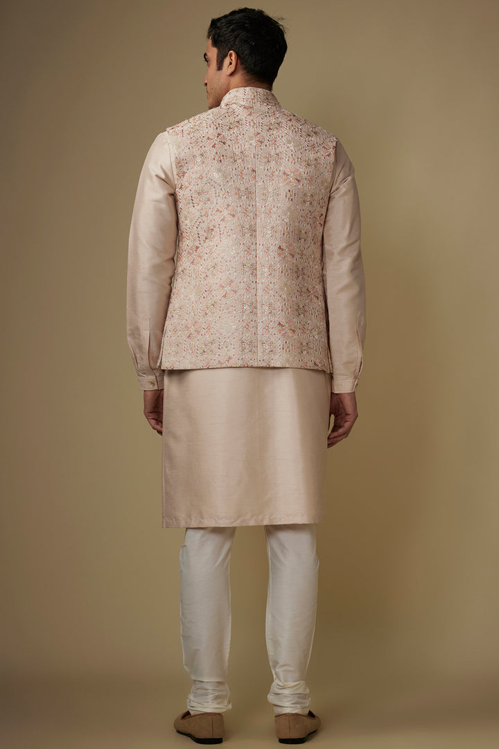 Silken Fawn Bundi Kurta Set