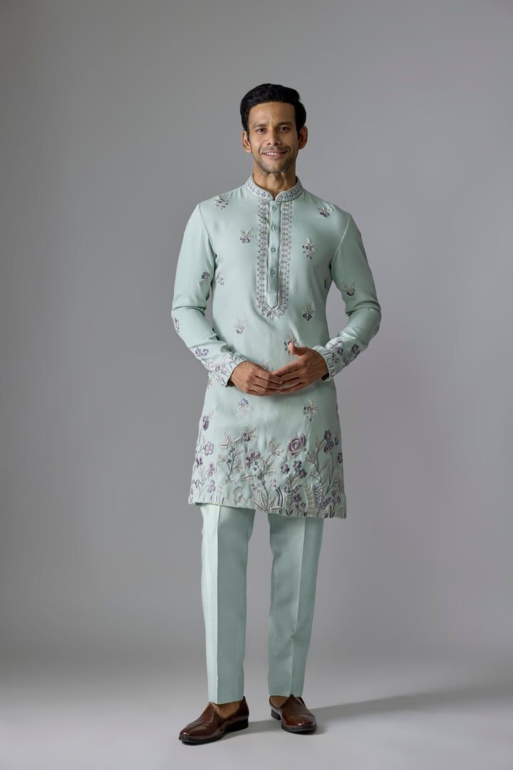Mint Green Thread Kurta Set