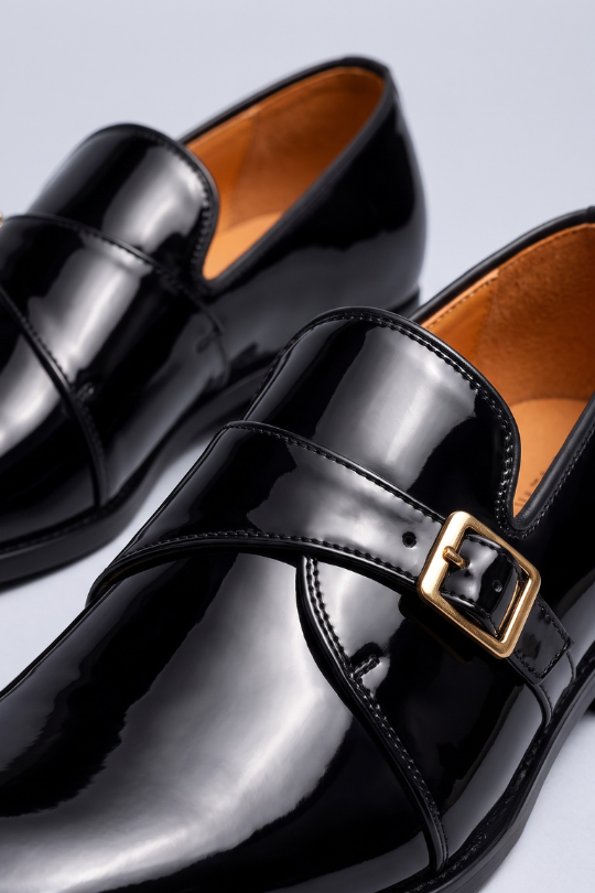 Sleek Silver Buckle Shoes