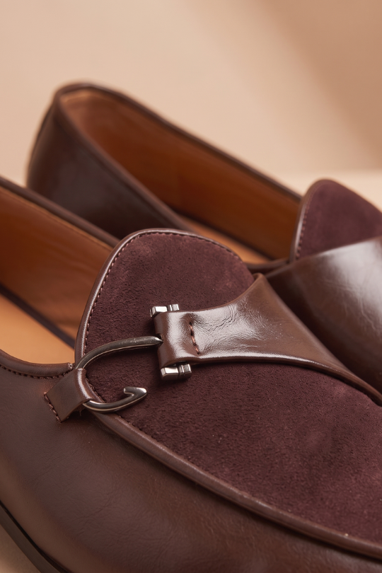 Tan Side Buckle Loafers