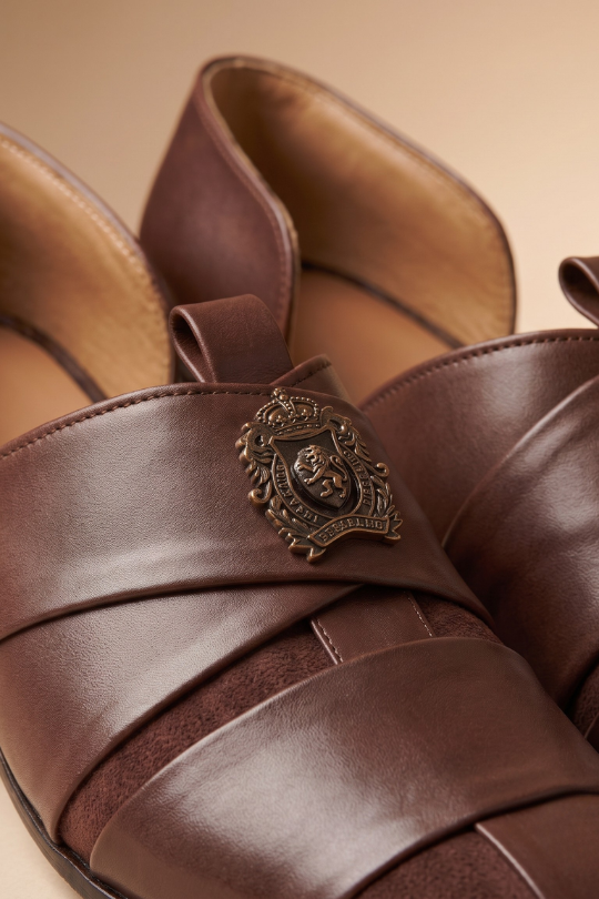Tan Strap Buckle Loafers