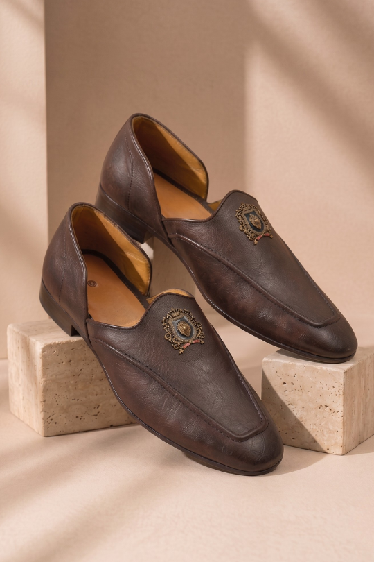 Tan Royal Badge Loafers