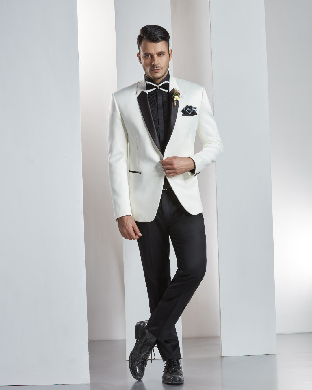 Classic Black & White Suit