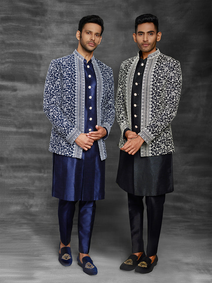 lakhnavi jacket style indo-western