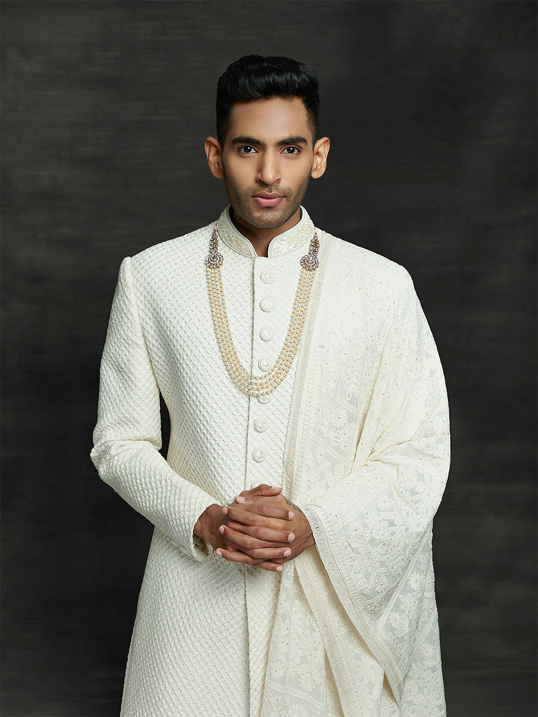 lakhnavi sherwani with dupatta