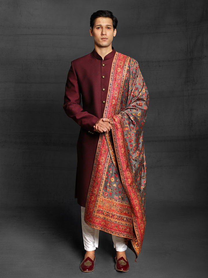 Simple nawabi with chanderi multicolor dupatta