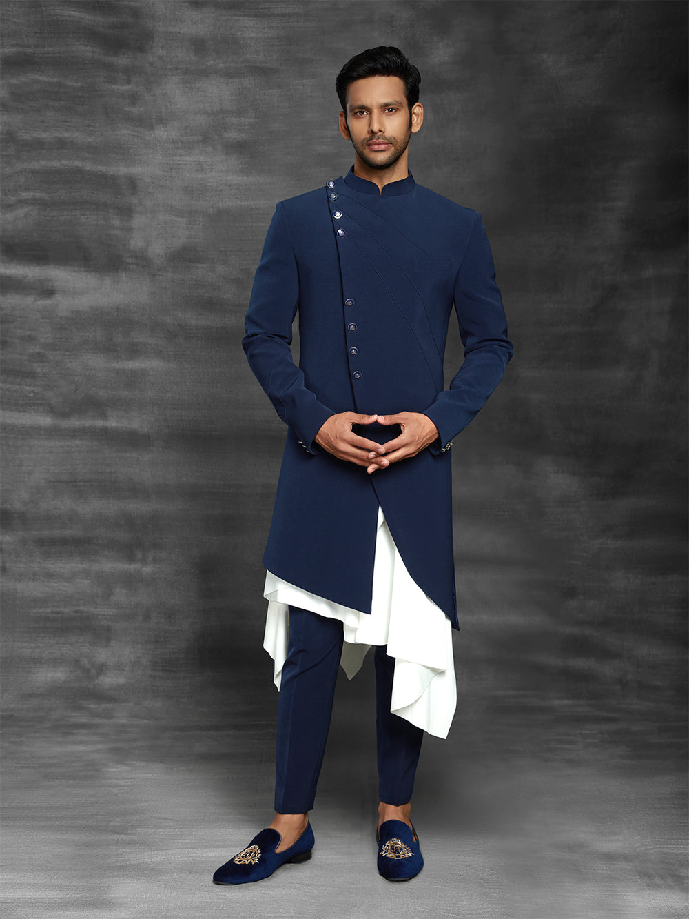 men's wear indowestern in blue color