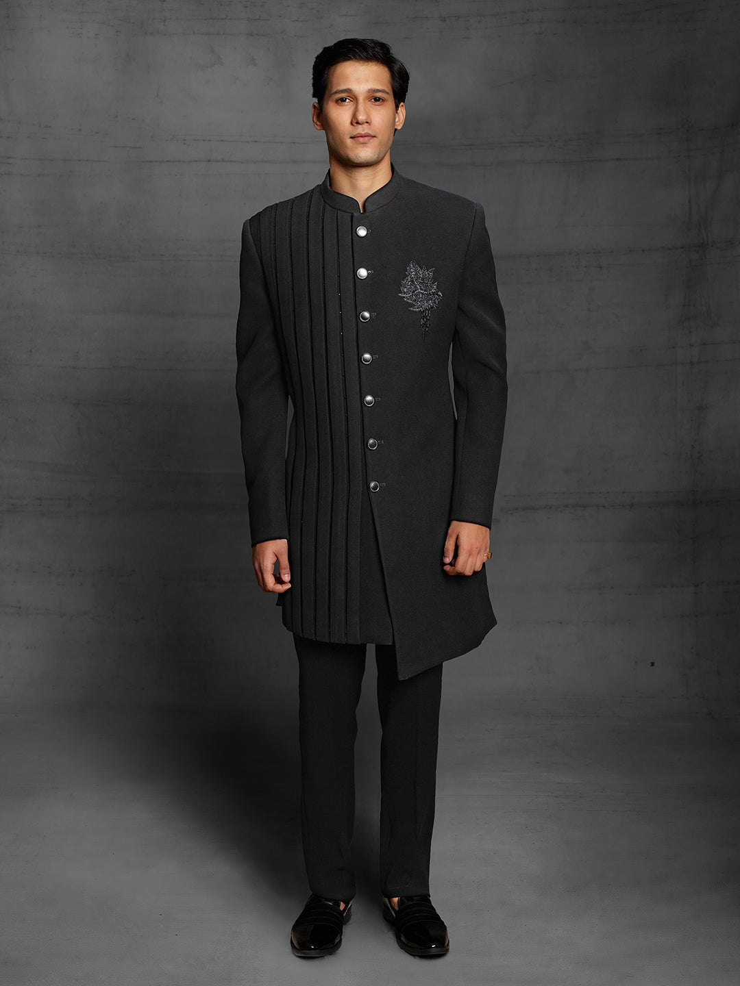 Classic black indo-western for men