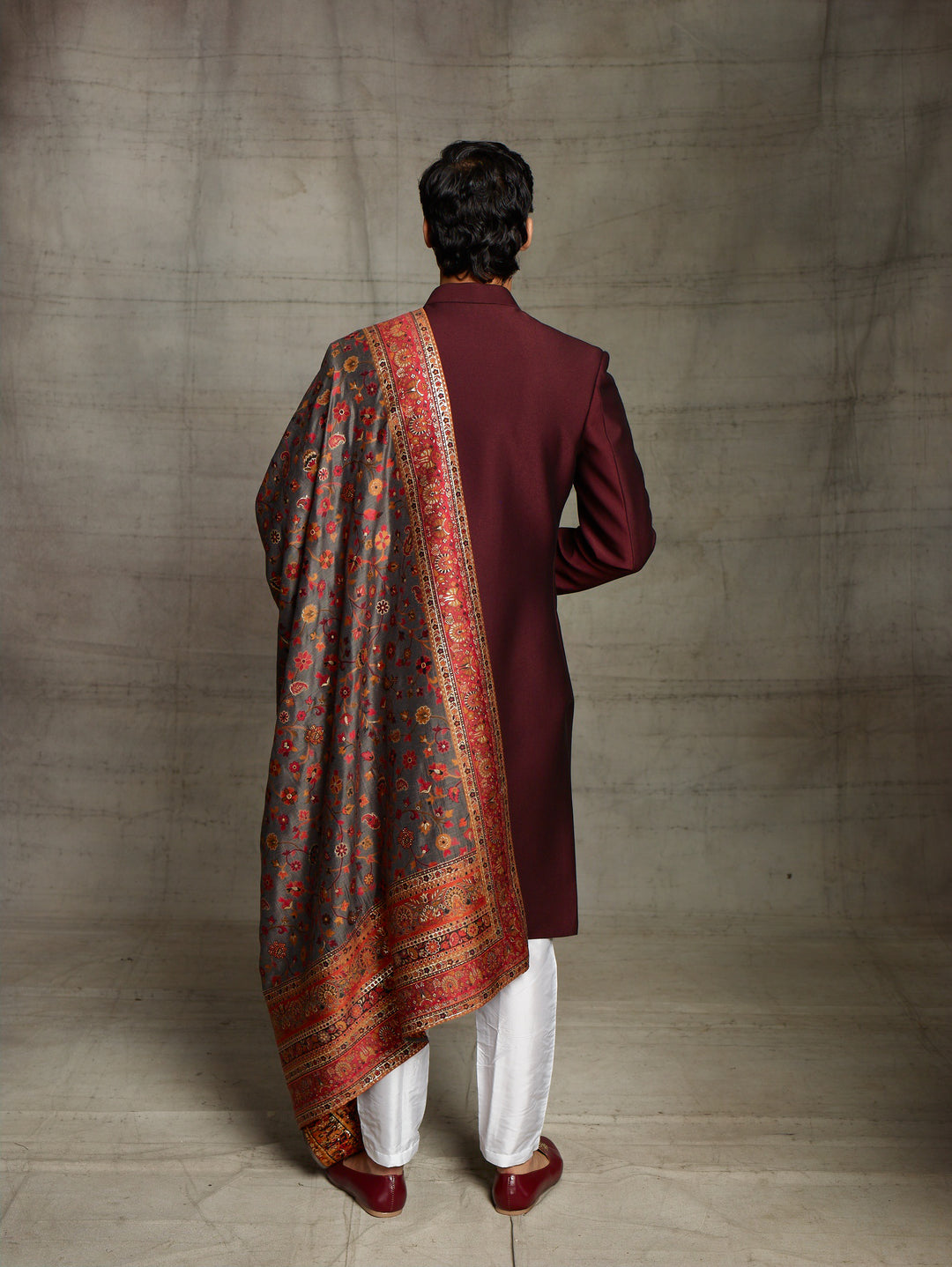 Simple nawabi with chanderi multicolor dupatta